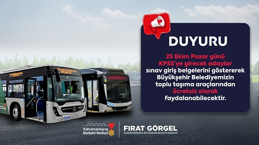 Büyükşehir’den KPSS Adaylarına Ücretsiz Ulaşım